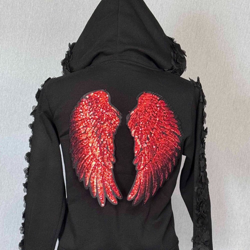 ANGEL SEQUIN WING HOODIE. MAKE ME AN OFFER and YOU choose which color wings!!
